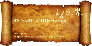Ötvös Nikoletta névjegykártya